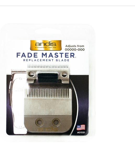 Andis Fade Master #01591 original replacement blade packaging and blade assembly