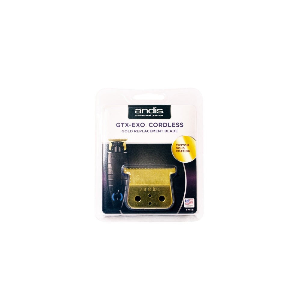Authentic Andis GTX-EXO Gold Shallow Tooth Replacement Blade #74115 supplier packaging