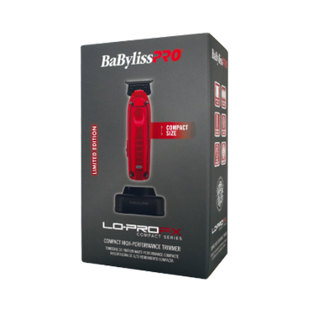Authentic BaBylissPRO LO-PROFX Compact Trimmer red FX72RD limited edition branded retail packaging on white background