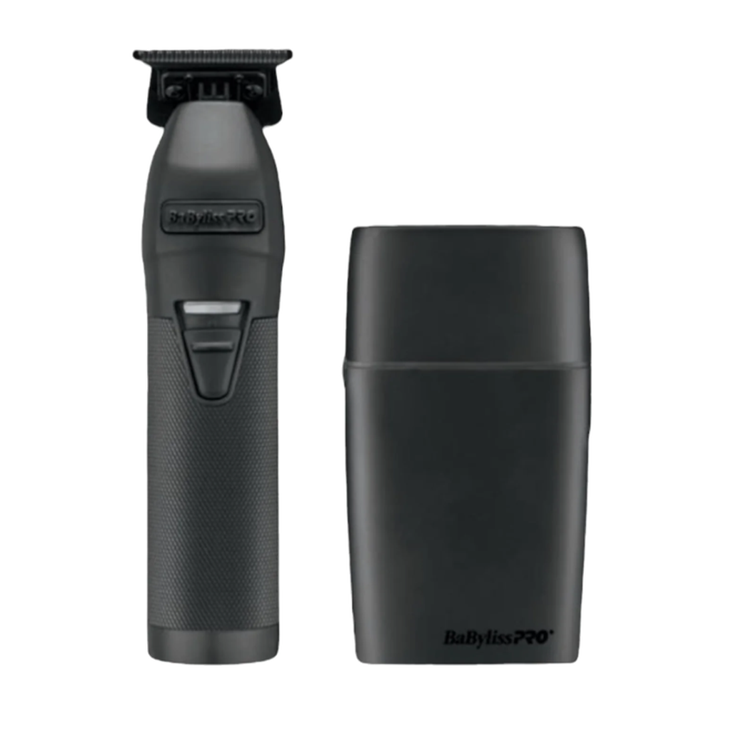 BaBylissPRO BLACKFX Trimmer & Double-Foil Shaver Combo – Matte Black (FXTSMBPK)