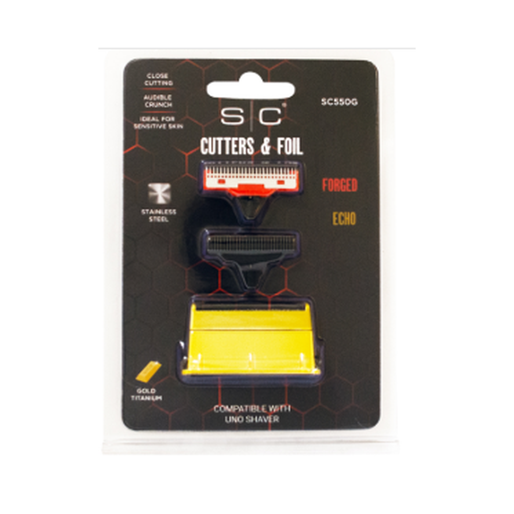 StyleCraft UNO replacement gold titanium foil and Forged and ECHO cutter set SC550G authentic product package